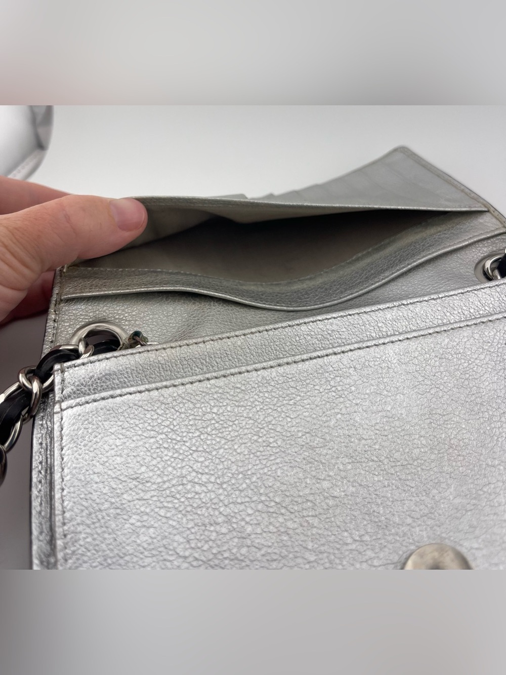 Vintage CHANEL Black Leather Wallet on Chain from 2009-2010. - Picture 10 of 16